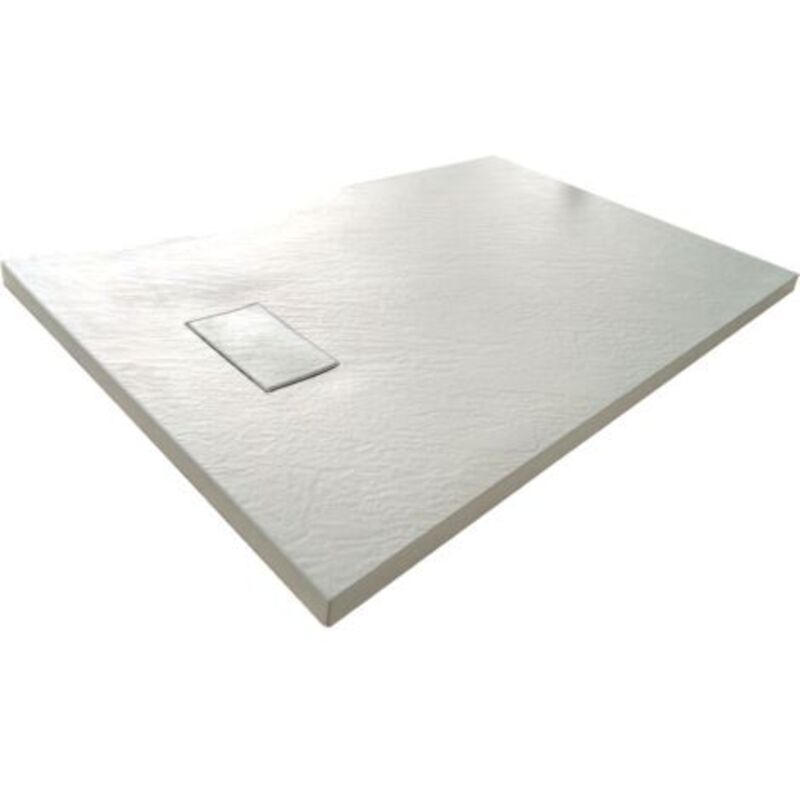 Receveur De Douche SMC Effet Pierre 90x120cm - Ultra Fin 2,6cm Avec Bonde Incluse