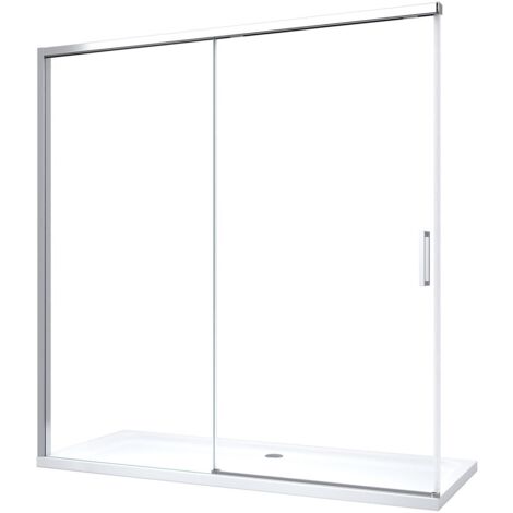 Giorgy – Porte de douche coulissante pour niche – fermeture douce Soft Close – hauteur 200 cm – cadre chrome 8 mm – réglage 3 cm