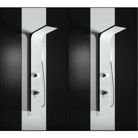 VIDAXL Systeme de panneau de douche Aluminium Mat Blanc pas cher 