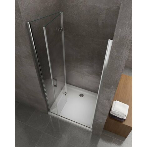 Porte de douche 6 mm pliante pour installation en niche - 58-61,5