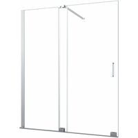 Giorgy – Paroi de douche coulissante 8 mm – Verre trempé anti-calcaire – Hauteur 200 cm – Largeur réglable 136-140 cm – Installation facile