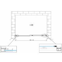 Porte de douche de 6 mm pour installation en niche H.190 avec overture coulissante – 105-110 cm