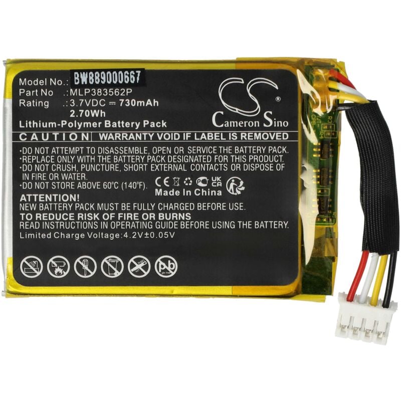 Vhbw Batterie remplacement pour Carrera 370410144 pour drone (380mAh, 3,7V,  Li-polymère)