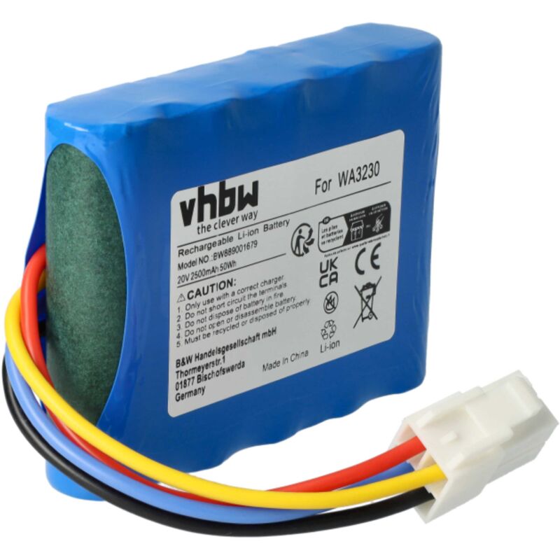 vhbw Battery compatible with Worx Landroid S700i 2018 Robotic