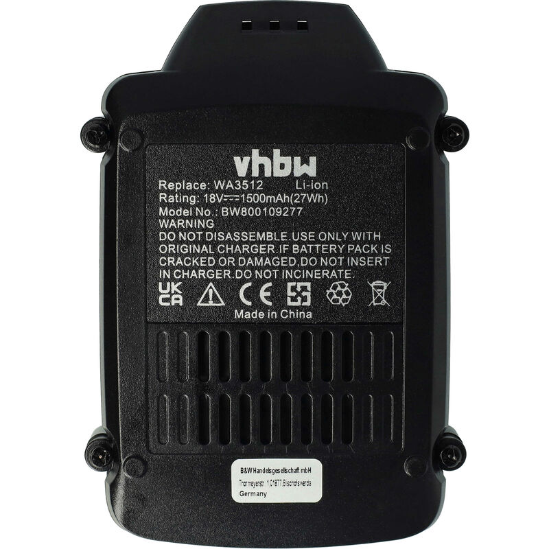 vhbw Battery Replacement for Worx WA3575 WA3578 WA3572 for Power