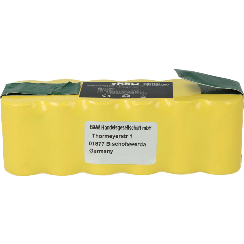 vhbw 1x Battery Replaces 11702, 80501E, 80601, 11702, 68939, 80501, 855714, 4419696 for Home Cleaner (2100mAh, 14.4V, NiMH