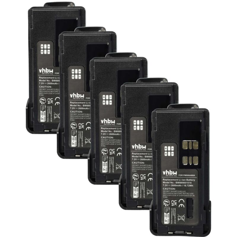 vhbw passend für Motorola DP4400E, DP2000, DP2600, DP2400 Funkgerät (1800 Akku Li-Ion 1800 mAh