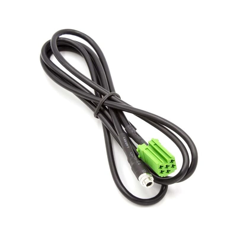 vhbw Aux adapter cable in-car Auto radio AUX Mini ISO green for Renault  with Carminat