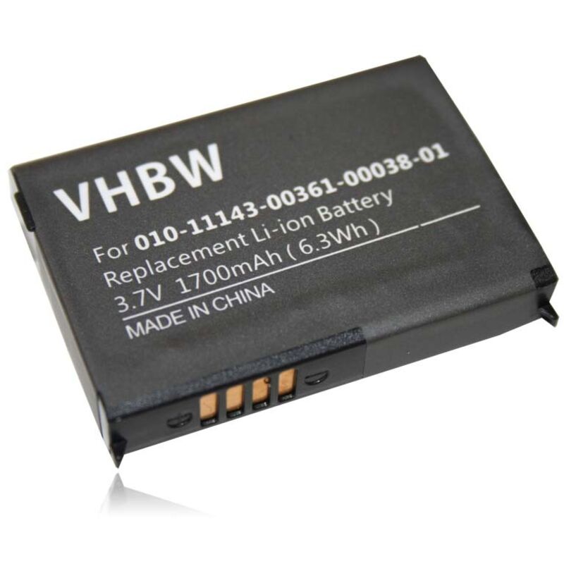 vhbw 1x Battery Replacement for Garmin 361-00038-01, 010-11143-00 for GPS Navigation System Sat Nav (1700mAh, 3.7 V, Li-Ion)