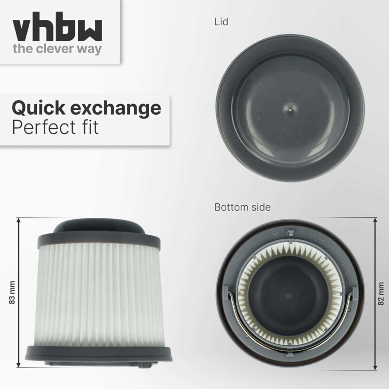 2x cartridge filter replaces Black & Decker VF90, PVF110, VF90-XJ for Black  & Decker Vacuum Cleaner
