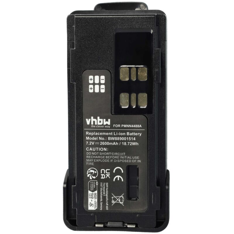 2 Batteries 2600mAh 7,4V Pour Motorola PMNN4543, PMNN4493, PMNN4491B – Avec Clip Ceinture, Li-ion, Protection Intégrée - 8
