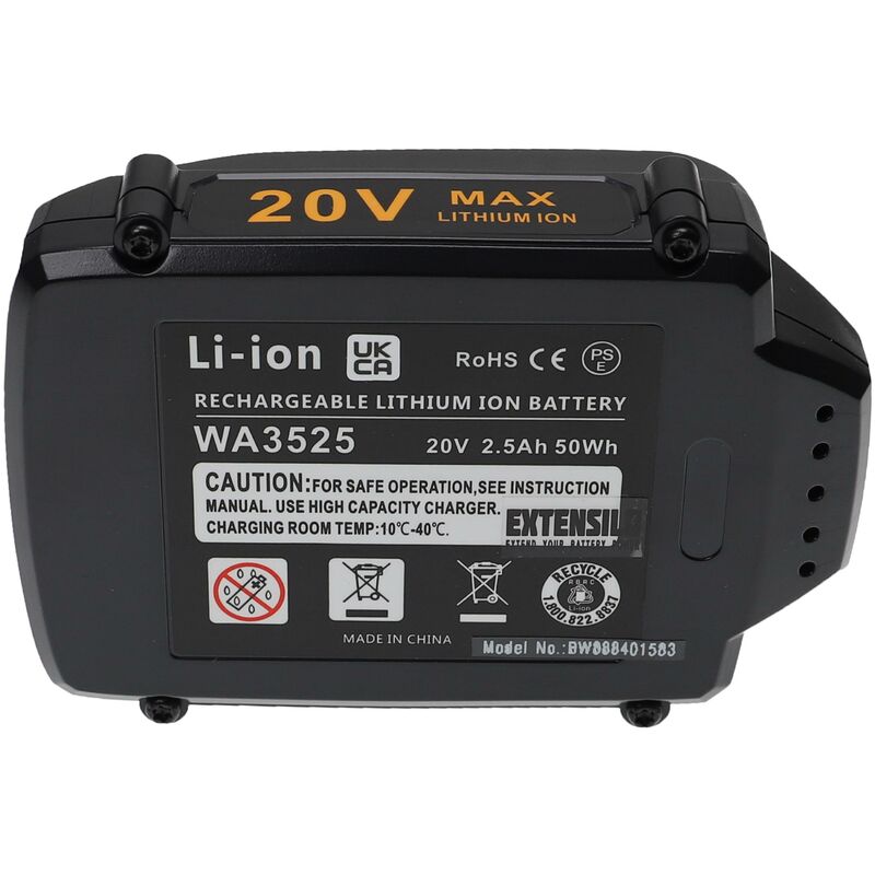 EXTENSILO Battery compatible with Worx WX090 WX026.9 WX163.1