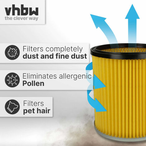 Cartuccia Filtrante MisterVac Compatibile Con Kärcher A 2201 - Filtro Di Ricambio Con Pulsante Di Bloccaggio, Per Massima Aspirazione