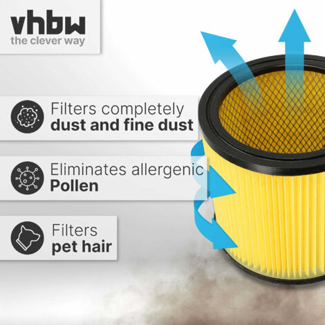Vhbw Set De Filtros 5x Filtro Plisado Compatible Con Einhell VM1220S, YPL 1252, TE-VC 2230 SA Aspiradora Filtro Cartucho 81793754