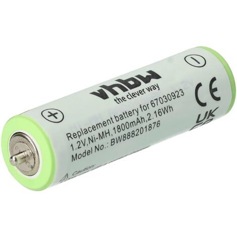 vhbw Battery compatible with Panasonic ER154, ER146, ER147, ER148, ER149,  ER1510, ER1512, ER1612 Electric Razor (1800mAh, 1.2 V, NiMH)