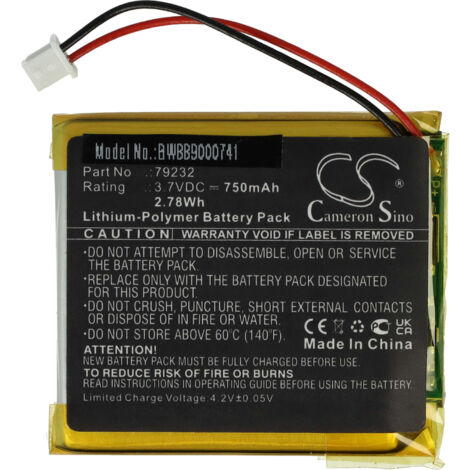 Batterie Rechargeable 750mAh Pour Babyphone GHB - Compatible Modèle 79232 - Li-polymère 3,7V