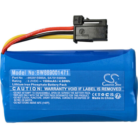 vhbw 1x Battery Replacement for Audi 4M0 907 486, 4K0915989A, 9A7915989A for Emergency Call Transmitter (1500mAh, 3.2 V, LiFePO4)