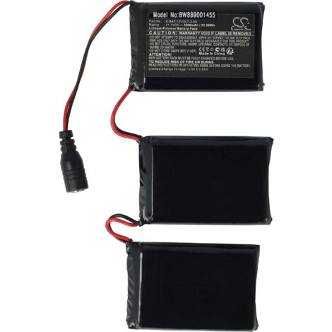 vhbw Battery compatible with Macna Gloves 12V 3A 3 Heated Motor Bike Gloves (3000 mAh, 11.1 V, Li-polymer)
