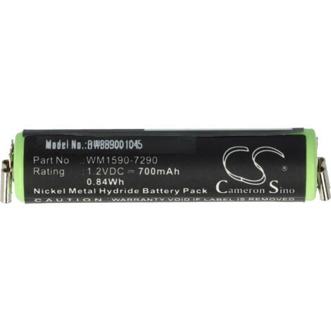 Batteria TECHTEK 700mAh Ni-MH 1.2V Per Wella Bella, Contura HS40, HS60, HS61, Chromini, Super – Sostituisce WM1590-7290