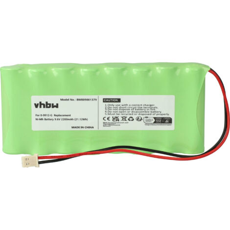 vhbw Battery compatible with Visonic PowerMaxComplete, AmberLink, Powermax Pro, Amber Select Alarm Units, Home Security (2200 mAh, 9.6 V, NiMH)