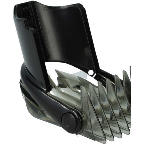 vhbw Comb Attachment 3 - 21 mm compatible with Philips QC5090 Hair Clippers, Beard Trimmer - Replacement Comb, Black Grey Transparent
