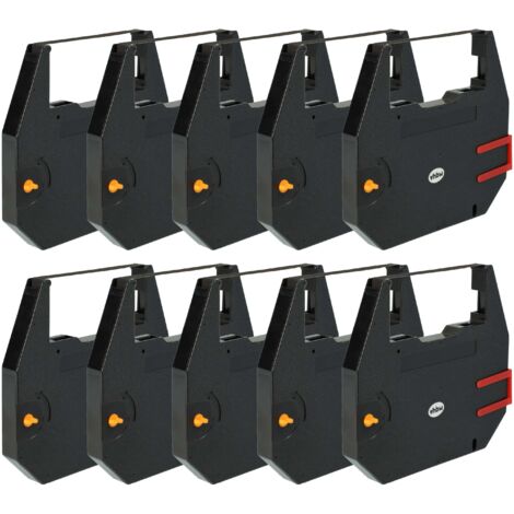 vhbw 10x Ribbon Cartridge compatible with Nakajima WPT 66, WPT 64 Dot Matrix, Receipt Printer - Carbon Band Black Ink Ribbon (1/5)