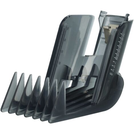 vhbw Comb Attachment 3 - 21 mm (1/8" - 7/8") compatible with Philips QC 5105 Hair Clippers, Beard Trimmer - Replacement Comb, Grey Transparent