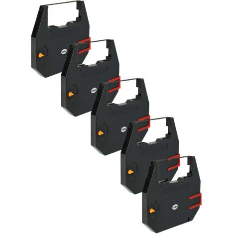 vhbw 5x Ribbon Cartridge compatible with Facit T 310, T 170, T 160 Series, T 165 Dot Matrix, Receipt Printer - Carbon Band, Black Ink Ribbon (1/5)