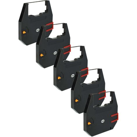 vhbw 5x Ribbon Cartridge compatible with Sears 53608, 53408-750 Dot Matrix, Receipt Printer - Carbon Band, Black Ink Ribbon (1/5)