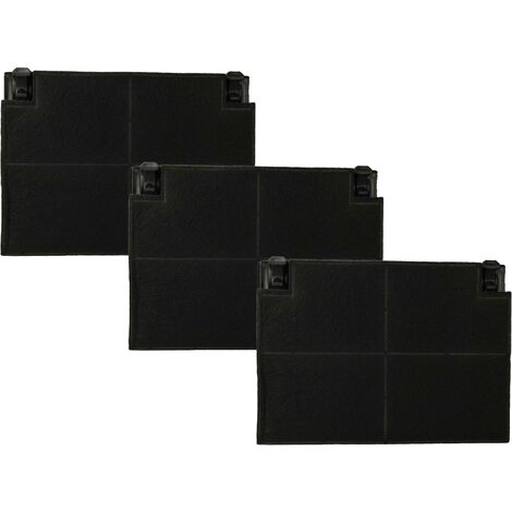 vhbw 3x Activated Carbon Filter Replacement for Brandt 77×8246 for Extractor Hood - 19.5 x 13.9 x 2.2 cm (1/5)