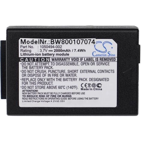 vhbw Battery compatible with Zebra WorkAbout Pro 2, 3 Handheld Mobile Computer (2000mAh, 3.7 V, Li-ion) (1/2)