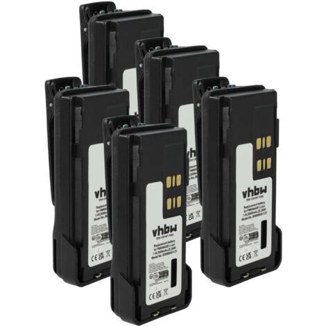 vhbw 5x Battery Replacement for Motorola PMNN4544, PMNN4543A, PMNN4543 for Radio, Walkie-Talkie (3000mAh, 7.4 V, Li-Ion) + Belt Clip (1/5)