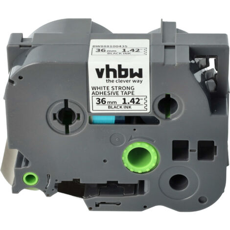 vhbw Label Tape compatible with Brother PT P900W, P950NW, P950W, P900NW Label Printer 8m x 36 mm, Black on White, Extra Strong, Laminated (1/5)