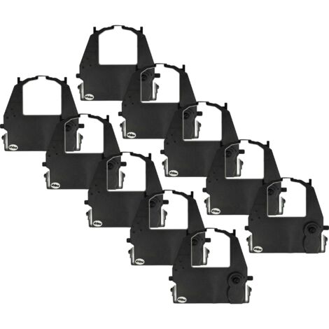 vhbw 10x Ribbon Cartridge Replacement for Fujitsu 18490-DL 3700, CA02374-C104 for Dot Matrix, Receipt Printer - Black Ink Ribbon (1/5)