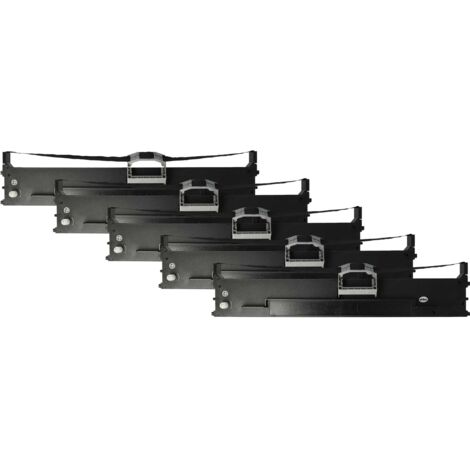 vhbw 5x Ribbon Cartridge compatible with OKI Microline ML-6100, ML-6300 Dot Matrix, Receipt Printer - Black Ink Ribbon (1/5)
