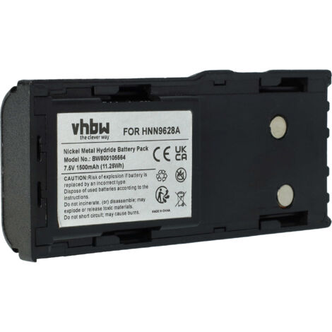 vhbw Battery compatible with Motorola MTX638, LCS2000, P040, GTX Series, LTS2000 Radio, Walkie-Talkie (1500 mAh, 7.5 V, NiMH) + Belt Clip (1/5)