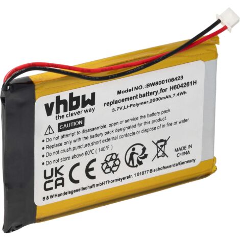 vhbw Battery compatible with Bushnell Yardage Pro XGC Plus GPS Navigation System Sat Nav (2000 mAh, 3.7 V, Li-polymer) (1/5)