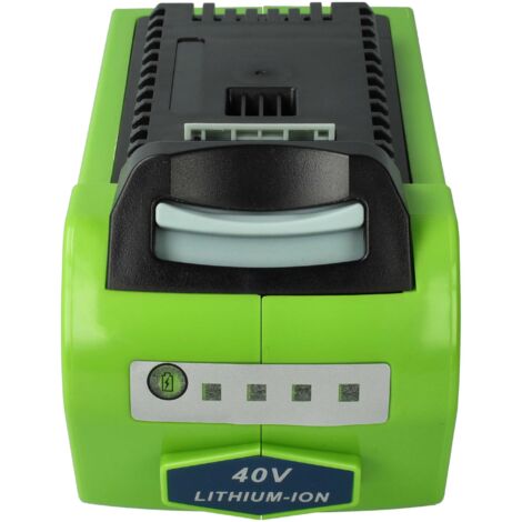 EXTENSILO 2x Battery compatible with Greenworks G MAX 40V MO40L410 MO40L2512 MO40L02 STBA40B210 Power Tools 5000 mAh Li Ion 40 V