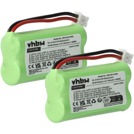 Vhbw 3x Batteries (NiMH, 700mAh, 2.4V) Téléphones Fixes ... - Rakuten