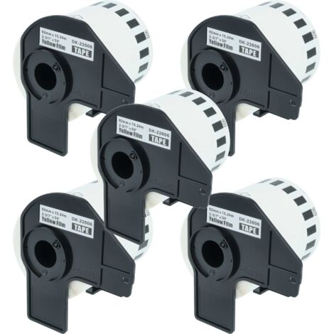 vhbw 5x Label Roll with Holder 62mm x 15.24m (1 Label) compatible with ...