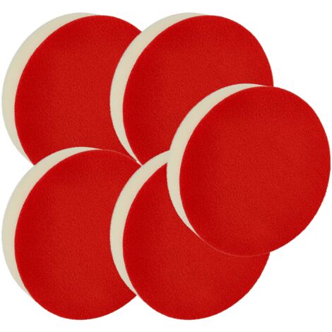 vhbw 5x Polishing Pad compatible with Bosch Eccentric & Orbital Sanders - 13 cm working diameter, 14 g, red, white (1/5)