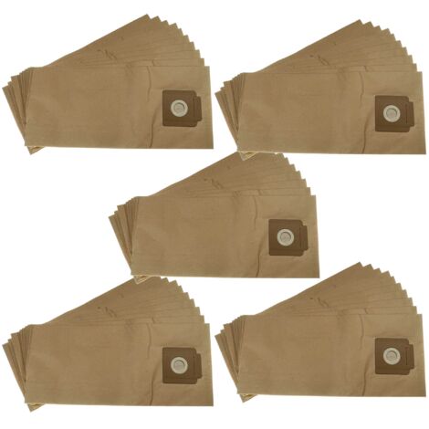 vhbw 50x Vacuum Cleaner Bag compatible with Kärcher T 10/1, T 10/1 Adv, T101ecoefficiency, DS 5300 Vacuum Cleaner, paper, 51.5 cm x 23 cm, Brown (1/5)