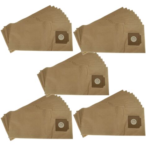 vhbw 50x Vacuum Cleaner Bag compatible with Kärcher dry vacuum cleaner T 7/1, T 10/1, T 9/1 Vacuum Cleaner, paper, 51.5 cm x 23 cm, Brown (1/5)