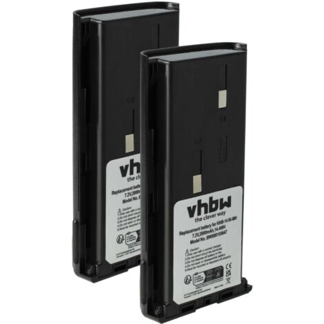 vhbw 2x Battery compatible with Bidatong BD-PMR, BD-3107, BD-2107 Radio, Walkie-Talkie (2000 mAh, 7.2 V, NiMH) (1/5)