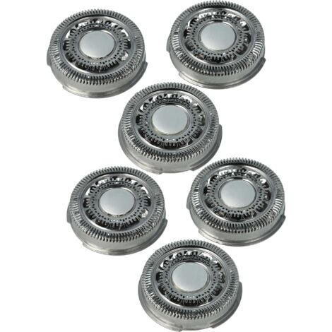 vhbw 6x Replacement Shaver Heads compatible with Philips S9781, S9711, S9721, S9731, S9911, S9988, S9xxxx Electric Shaver, Silver (1/5)