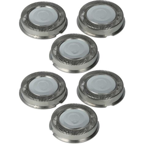 vhbw 6x Replacement Shaver Heads compatible with Philips HQ3865, HQ3870, HQ41, HQ42, HQ404, HQ406, HQ386, HQ420, HQ40, HQ402 Electric Shaver (1/5)