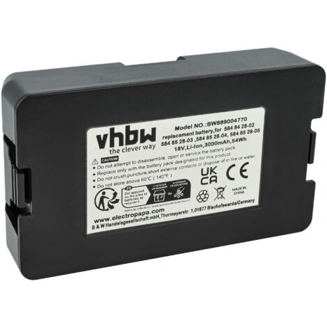 vhbw Battery Replacement for Gardena 584 85 28-04, 584 85 28-03 for Robotic Lawnmower (3Ah, 18 V, Li-Ion)