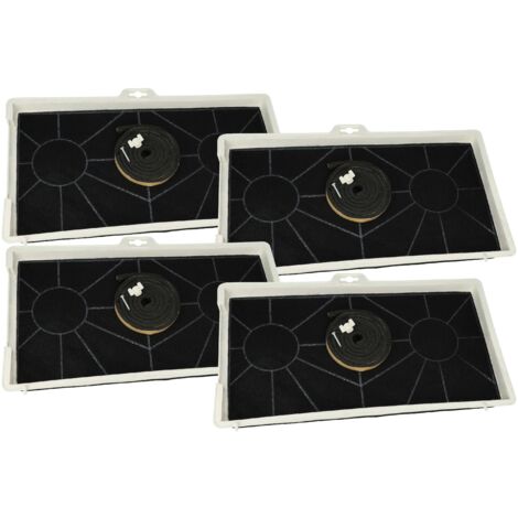 vhbw 4x Activated Carbon Filter Replacement for Bosch DHZ7305, 00571854, 465577 for Extractor Hood + Mounting Material (1/5)