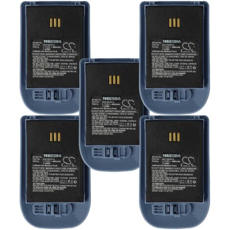 vhbw 5x Battery compatible with Unify Openstage WL3, WL3 Plus Wireless Landline Phone (900 mAh, 3.7 V, Li-Ion) blue incl. Rear Cap