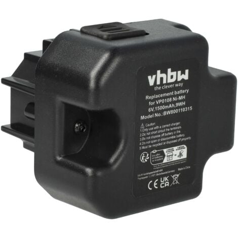 vhbw 2x Battery Replacement for Senco VP0108, VP0109 for Power Tools (1500 mAh, NiMH, 6 V)